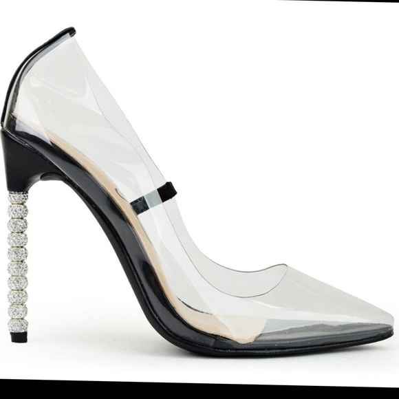 Just in Clear Sinderella Heel Court glitter Pumps - Picture 6 of 6